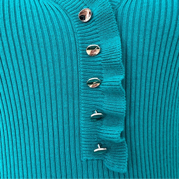 MORGAN DE TOI Ruffled Collar Ribbed Knit Sweater - Picture 8 of 8